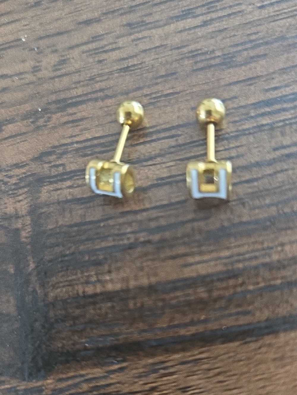 Gold Tone Cubic Stud Earrings - Women Jewelry